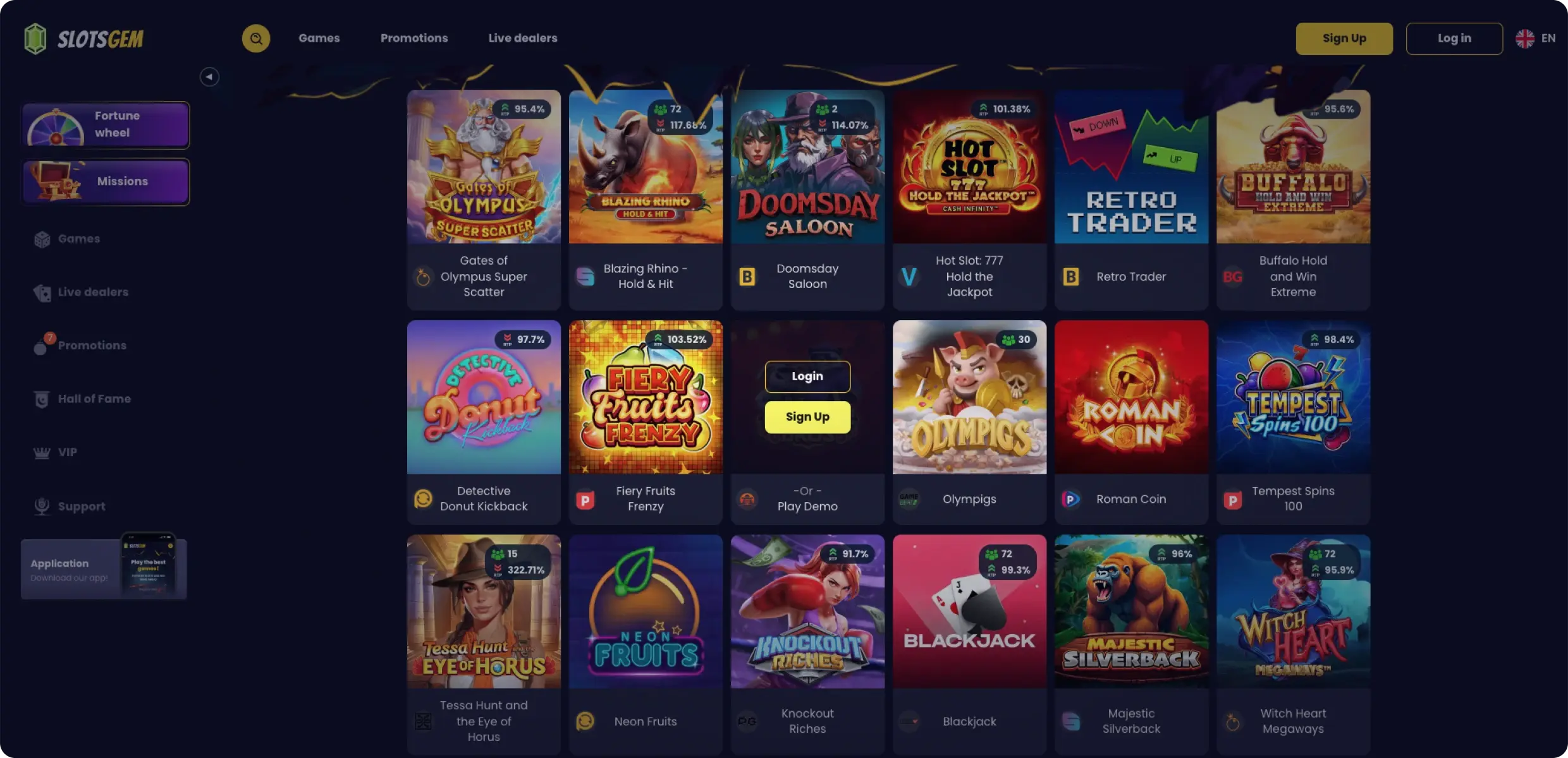 SlotsGem Online Spill